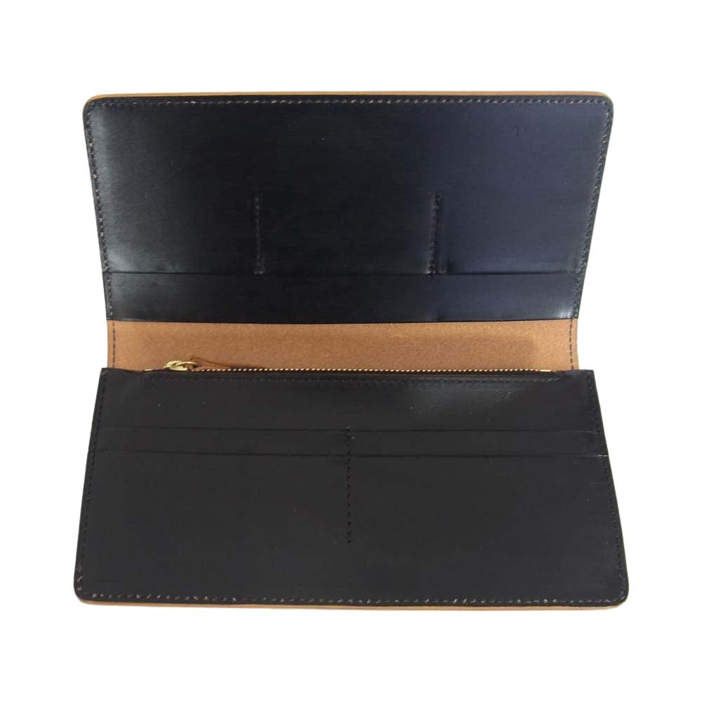 PORTER ポーター 187-01350 FILM WALLET ガラス加工 牛ショルダーレザー ロングウォレット 長財布 ブラック系【極上美品】【中古】