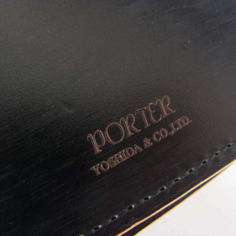 PORTER ポーター 187-01350 FILM WALLET ガラス加工 牛ショルダーレザー ロングウォレット 長財布 ブラック系【極上美品】【中古】