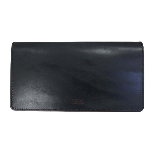PORTER ポーター 187-01350 FILM WALLET ガラス加工 牛ショルダーレザー ロングウォレット 長財布 ブラック系【極上美品】【中古】