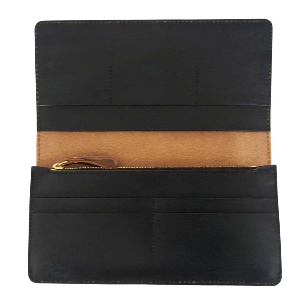 PORTER ポーター 187-01350 FILM WALLET ガラス加工 牛ショルダーレザー ロングウォレット 長財布 ブラック系【極上美品】【中古】