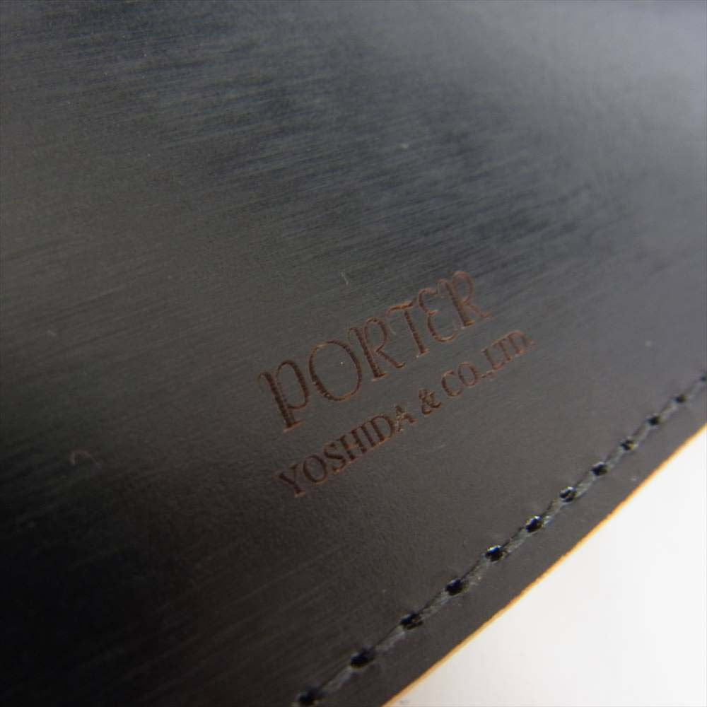 PORTER ポーター 187-01350 FILM WALLET ガラス加工 牛ショルダーレザー ロングウォレット 長財布 ブラック系【極上美品】【中古】