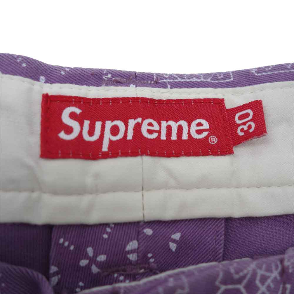 Supreme シュプリーム 20SS Paisley Grid Chino Pant ペイズリー チノ パープル系 30【中古】