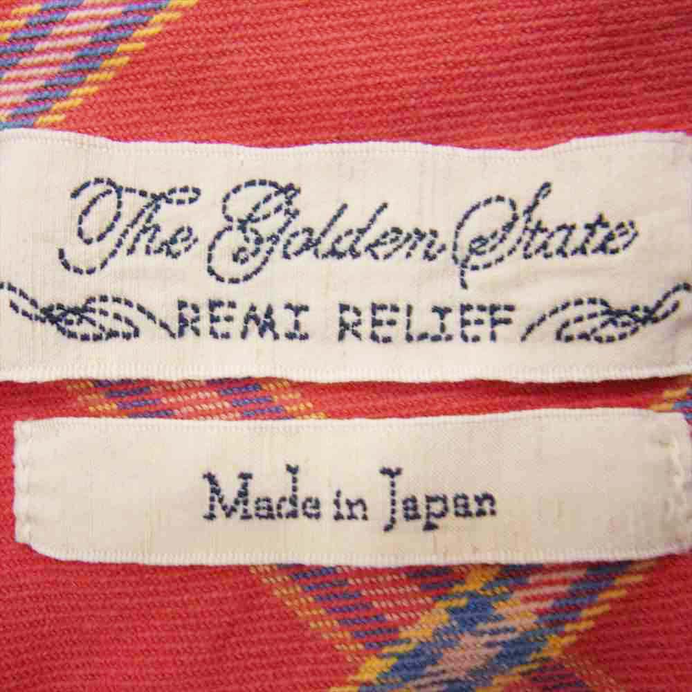 REMI RELIEF レミレリーフ フランネル チェック シャツ レッド系 M【中古】