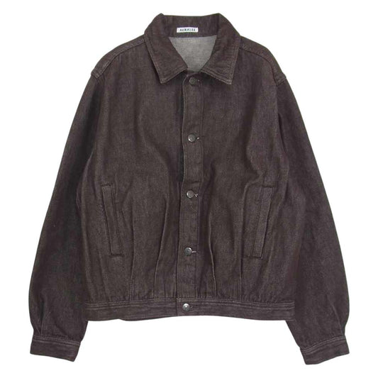 AURALEE オーラリー 21AW A21AB03DM HARD TWIST DENIM BLOUZON ハードツイスト デニム ブルゾン ブラウン系 3【美品】【中古】