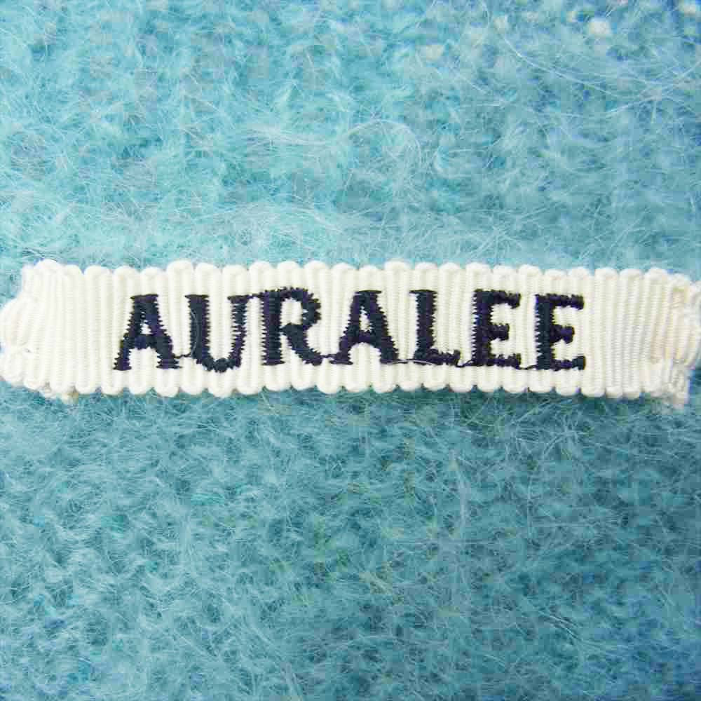AURALEE オーラリー 21AW A21AP01KM BRUSHED SUPER KID MOHAIR KNIT P/O モヘア ニット ターコイズ ライトブルー系 3【美品】【中古】