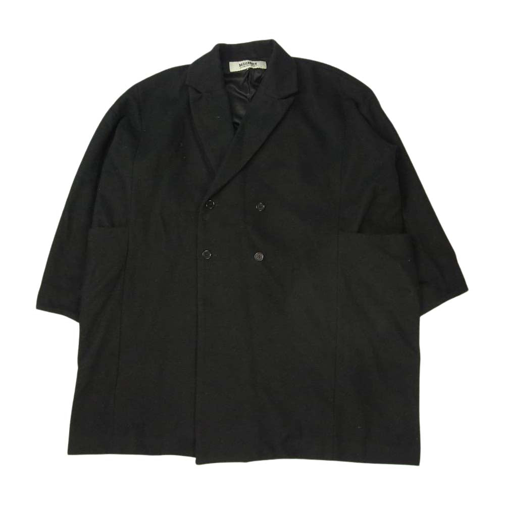 ワイドシルエット メルトンウール コート ブラック系 3【中古】