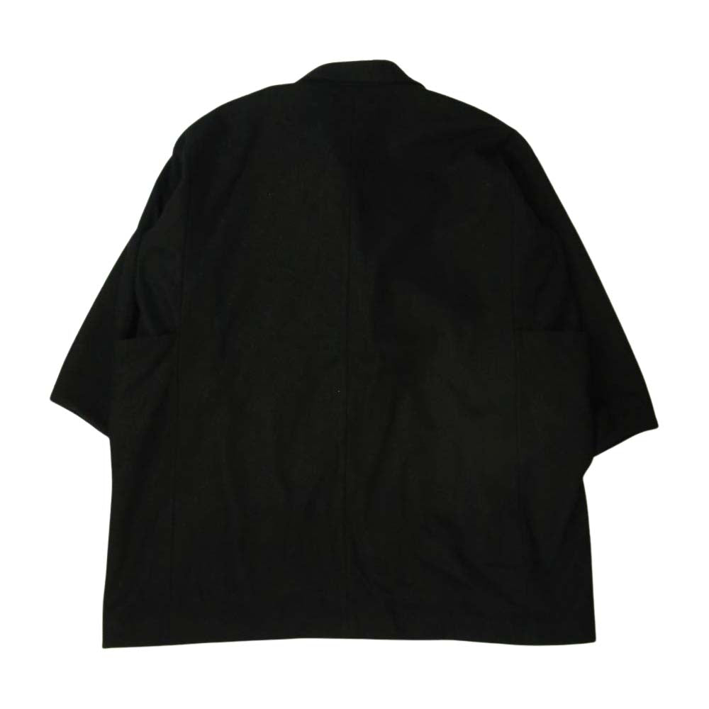 ワイドシルエット メルトンウール コート ブラック系 3【中古】