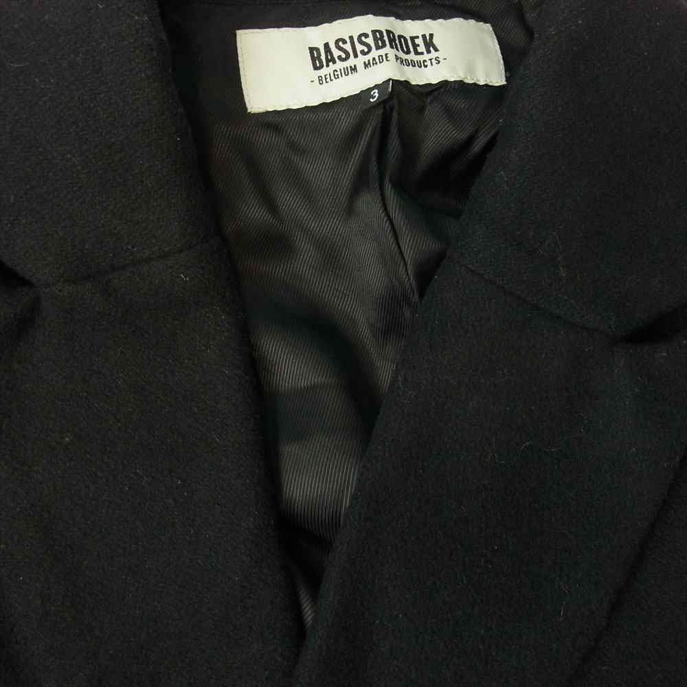 ワイドシルエット メルトンウール コート ブラック系 3【中古】