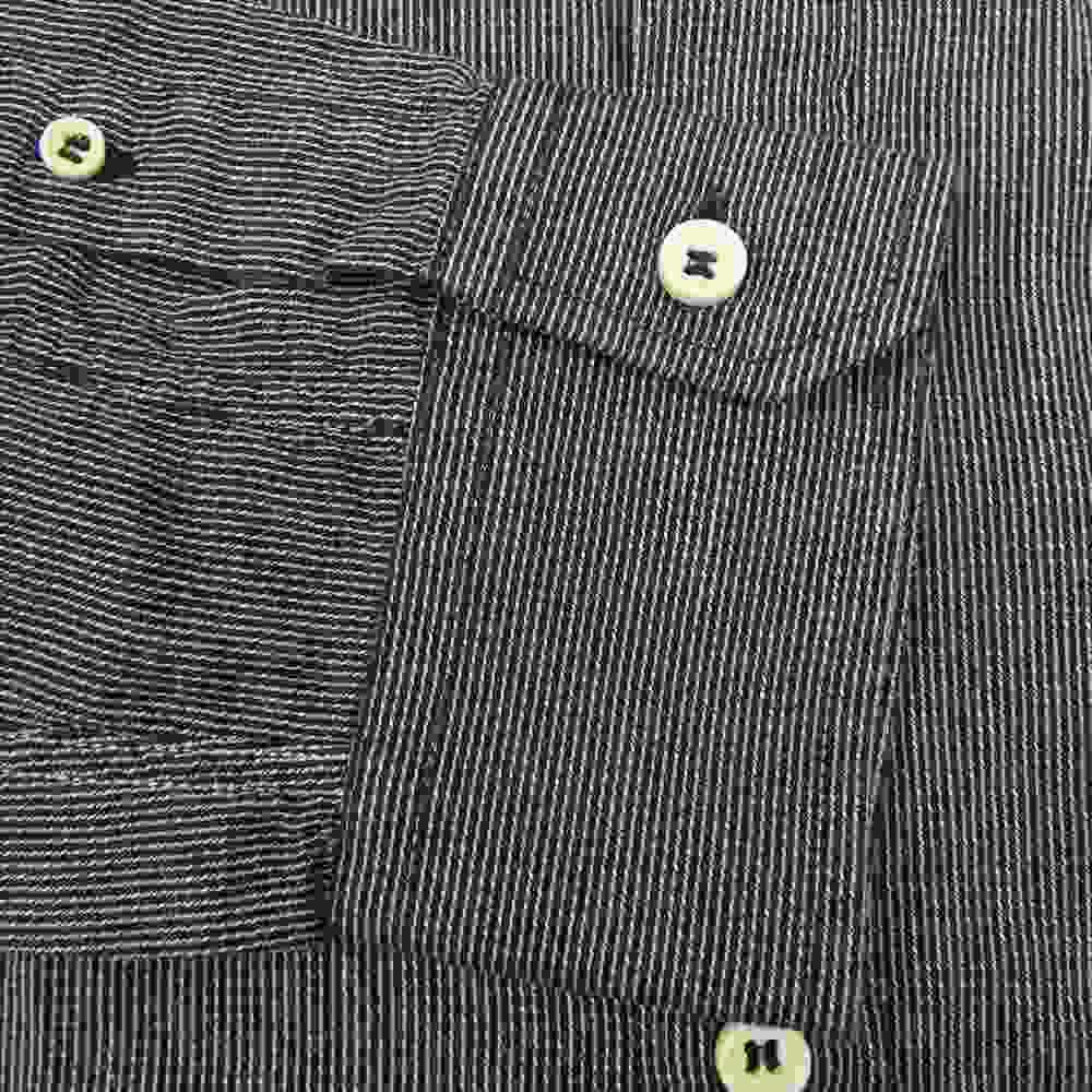 STONE ISLAND ストーンアイランド ロゴ刺繍 レギュラーカラー 長袖 シャツ ネイビー系 M【中古】