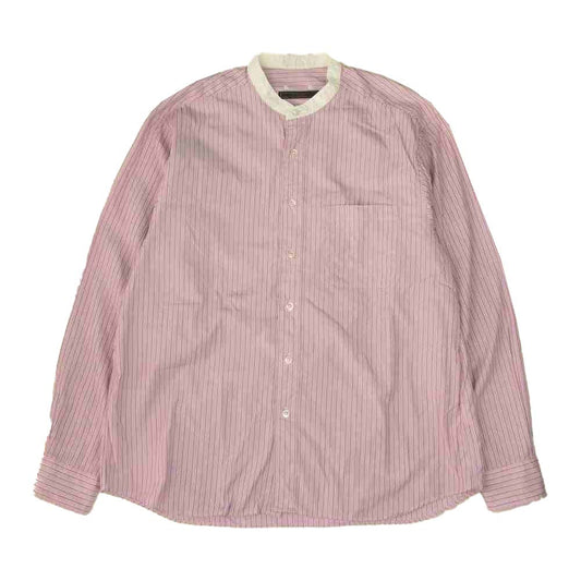 SOPHNET. ソフネット 20SS SOPH-200019 STANDARD BIG BAND COLLAR SHIRT ストライプ バンドカラー シャツ ピンク系 M【中古】