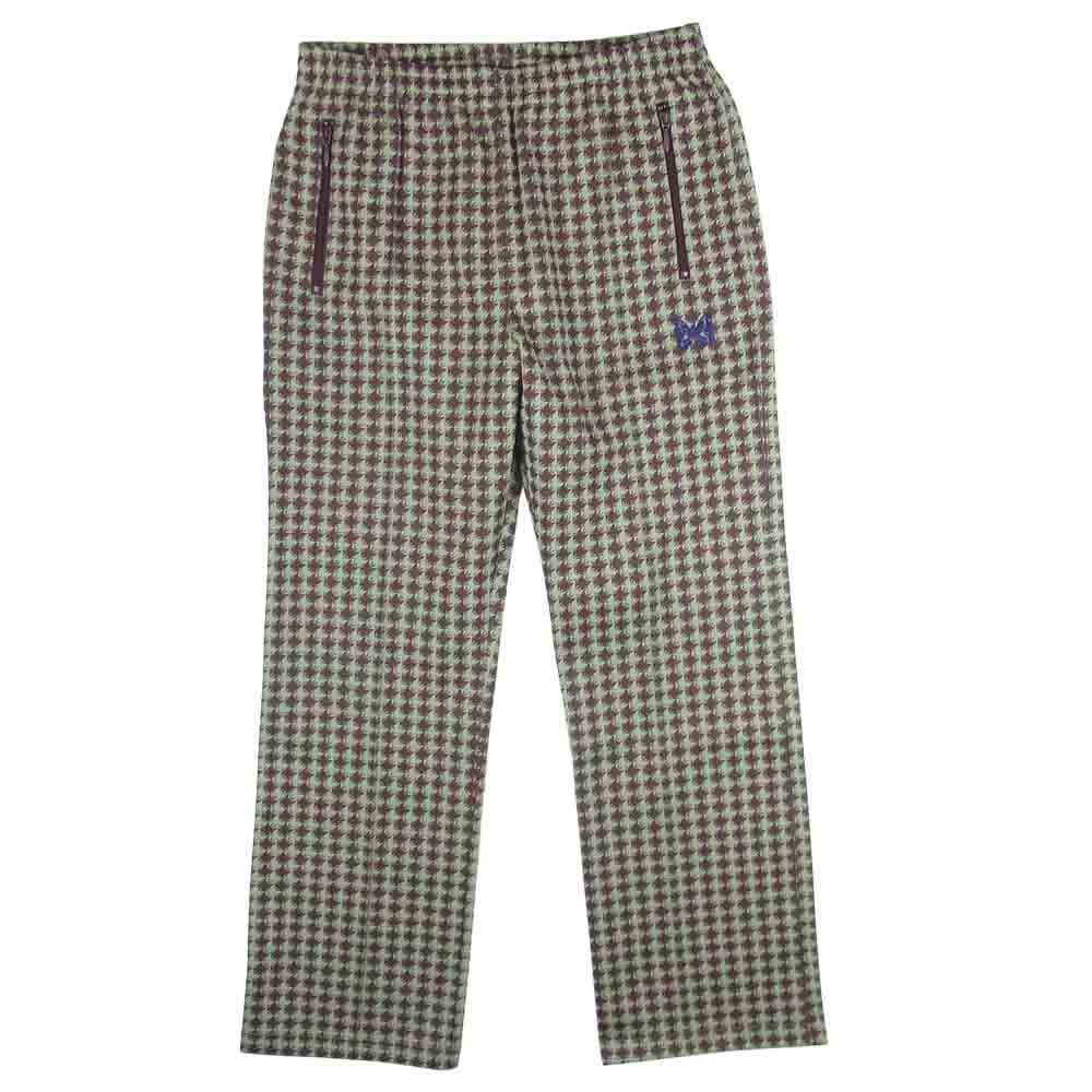 Needles ニードルス 20SS GL227 Poly Jacquard Track Pant ジャガード トラック パンツ グレー系 エンジ系 M【中古】