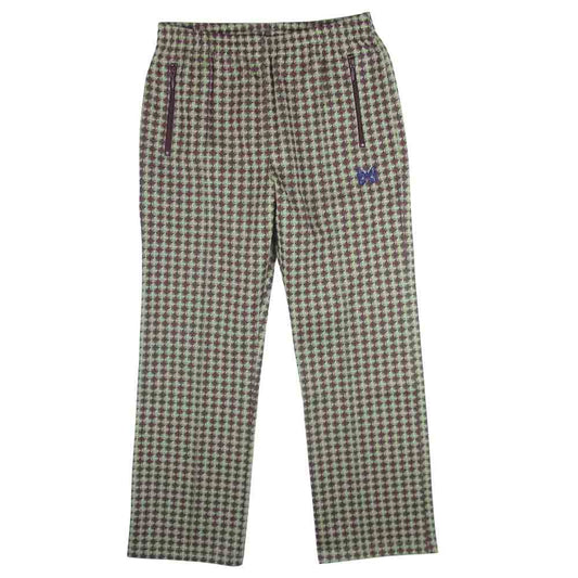 Needles ニードルス 20SS GL227 Poly Jacquard Track Pant ジャガード トラック パンツ グレー系 エンジ系 M【中古】
