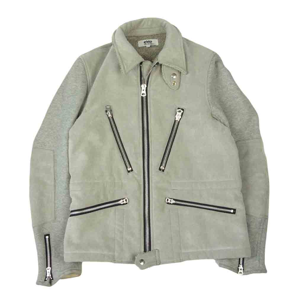 JUNYA WATANABE COMME des GARCONS ジュンヤワタナベコムデギャルソン eye AD2016 WR-J911 フェイクスエード切替 シングルライダース グレー系 S【中古】