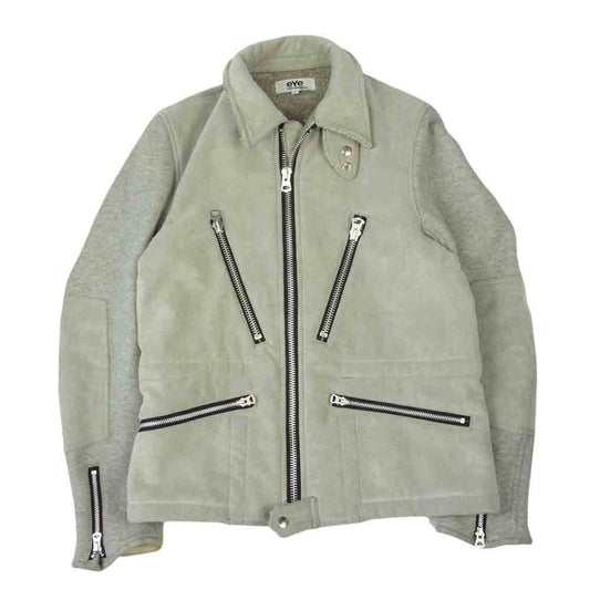 JUNYA WATANABE COMME des GARCONS ジュンヤワタナベコムデギャルソン eye AD2016 WR-J911 フェイクスエード切替 シングルライダース グレー系 S【中古】