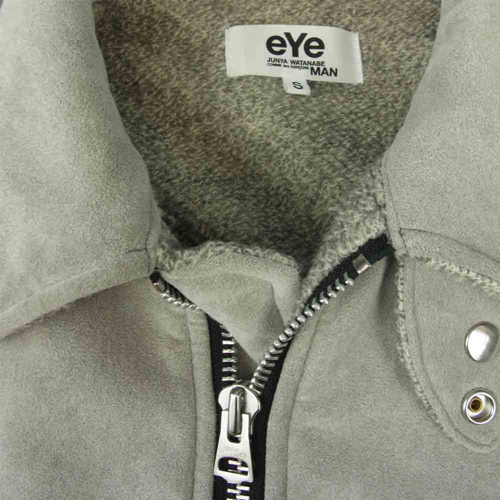 JUNYA WATANABE COMME des GARCONS ジュンヤワタナベコムデギャルソン eye AD2016 WR-J911 フェイクスエード切替 シングルライダース グレー系 S【中古】