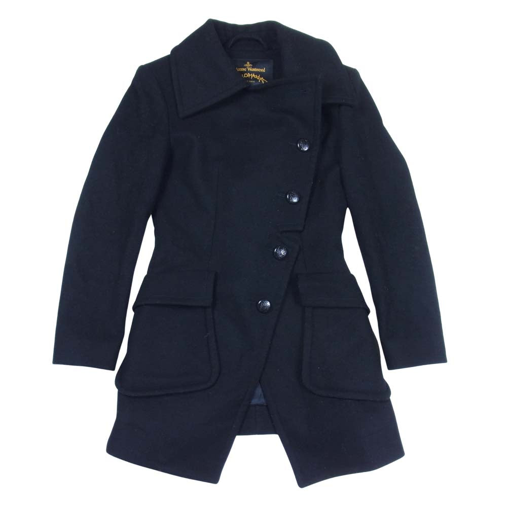 Vivienne Westwood ヴィヴィアンウエストウッド 国内正規品 ANGLOMANIA アングロマニア メルトンウール ダブルブレスト コート ブラック系 40【中古】