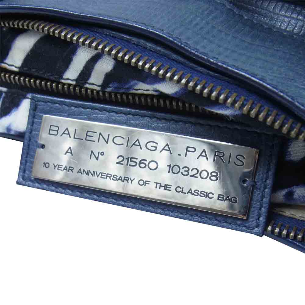 BALENCIAGA バレンシアガ 103208 10周年 ザ ファースト 2way ハンドバッグ ネイビー系【中古】