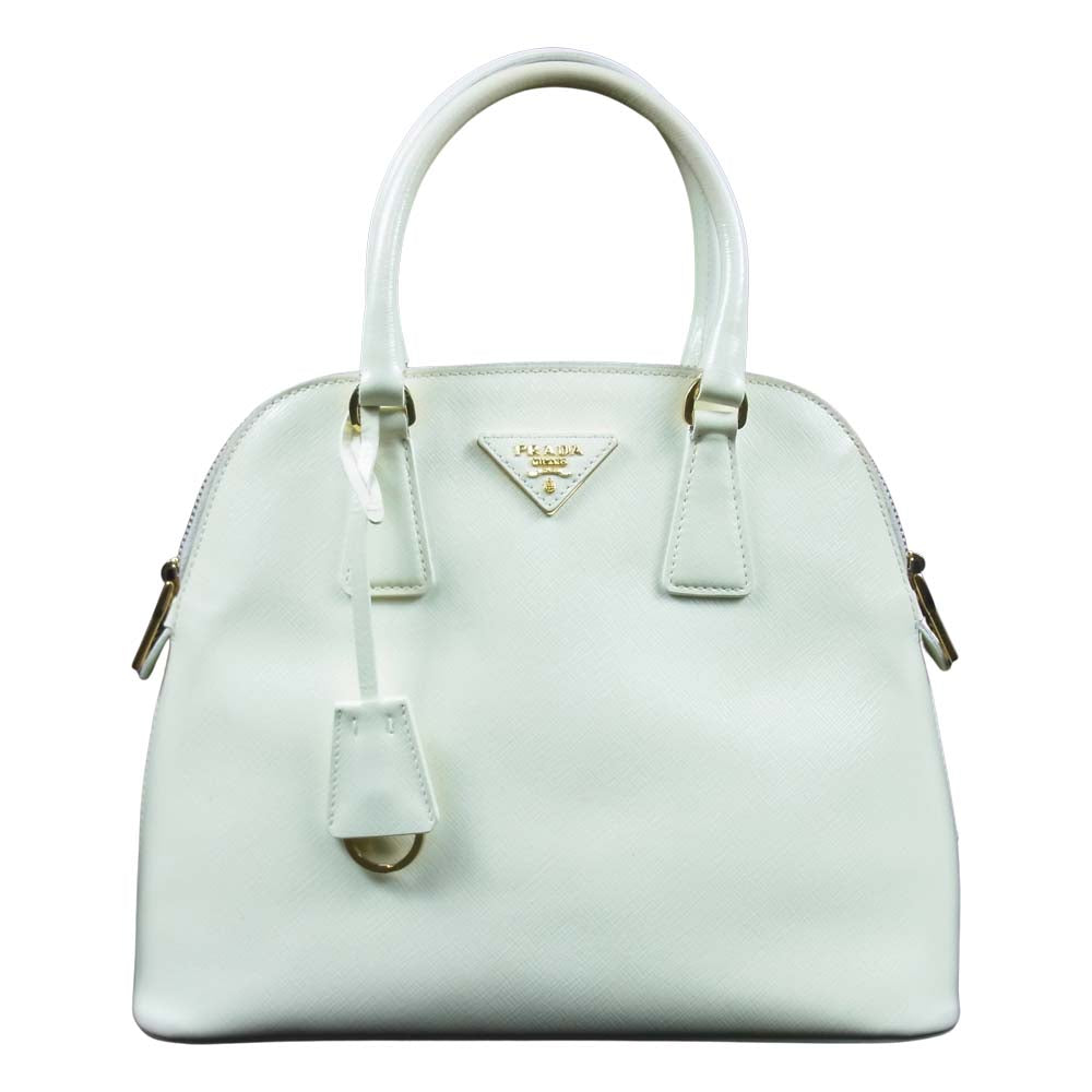 PRADA プラダ サフィアーノ 2way ハンドバッグ ショルダー オフホワイト系【中古】