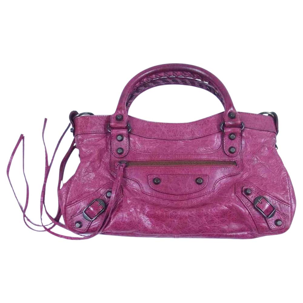 BALENCIAGA バレンシアガ 103208 N7159Q ザ ファースト 2way ハンドバッグ エンジ系【中古】