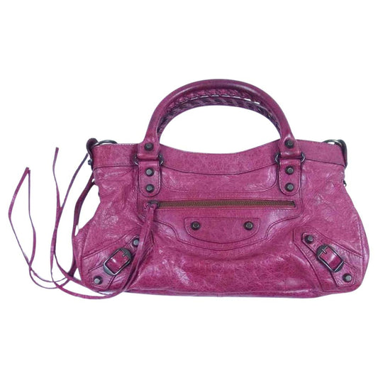 BALENCIAGA バレンシアガ 103208 N7159Q ザ ファースト 2way ハンドバッグ エンジ系【中古】