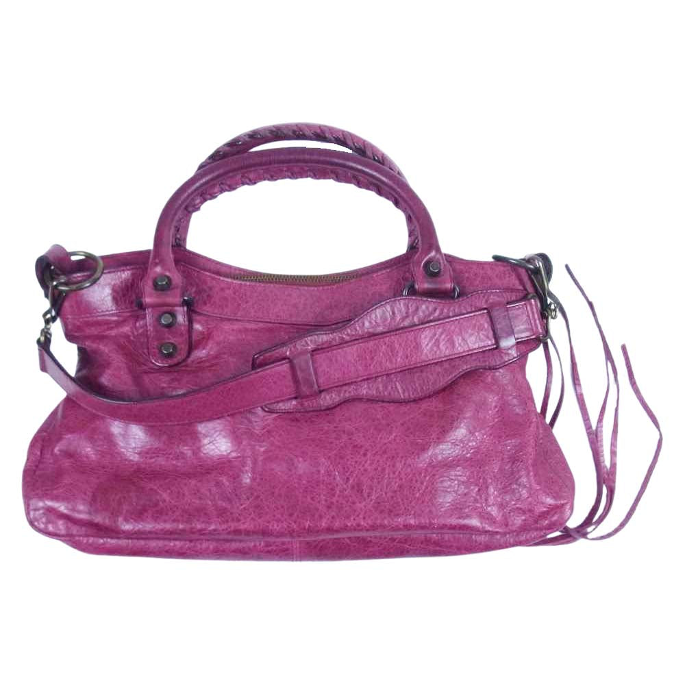 BALENCIAGA バレンシアガ 103208 N7159Q ザ ファースト 2way ハンドバッグ エンジ系【中古】