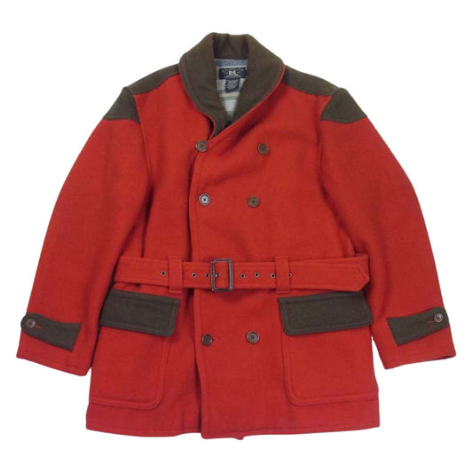 RRL ダブルアールエル 90s USA製 第一期 三つ星タグ ショールカラー コート ジャケット レッド系 M【中古】