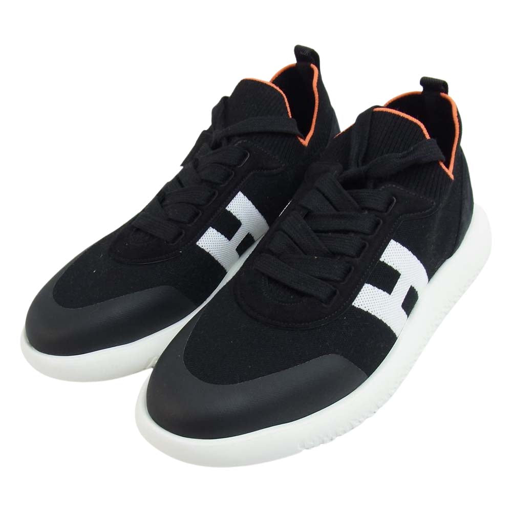 HERMES エルメス クルー ニット スニーカー ブラック系 43.5【極上美品】【中古】