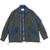 Sacai サカイ 21-02661M Wool Surge Nylon Twill Blouson ウールサージ ナイロン ドッキング ブルゾン チャコール系 3【極上美品】【中古】