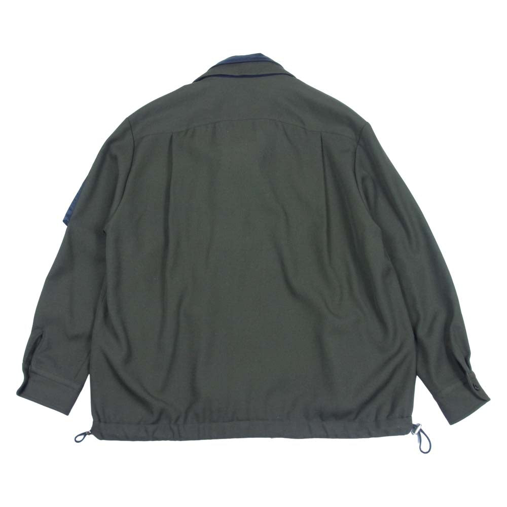 Sacai サカイ 21-02661M Wool Surge Nylon Twill Blouson ウールサージ ナイロン ドッキング ブルゾン チャコール系 3【極上美品】【中古】