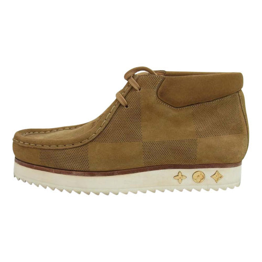 LOUIS VUITTON ルイ・ヴィトン 1A81CZ LV モッズ ライン ダミエ ジャイアント パターン ワラビー ブーツ ライトブラウン系 8【中古】