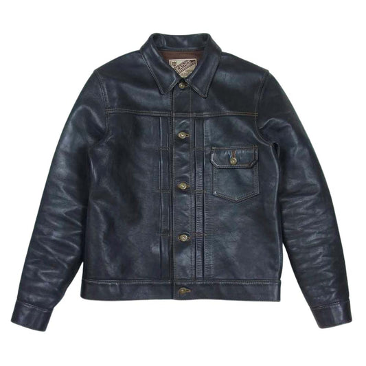 ワイツーレザー INDIGO HORSE 1st Type インディゴ ファースト ホースハイド Gジャン ブラック系 38【中古】