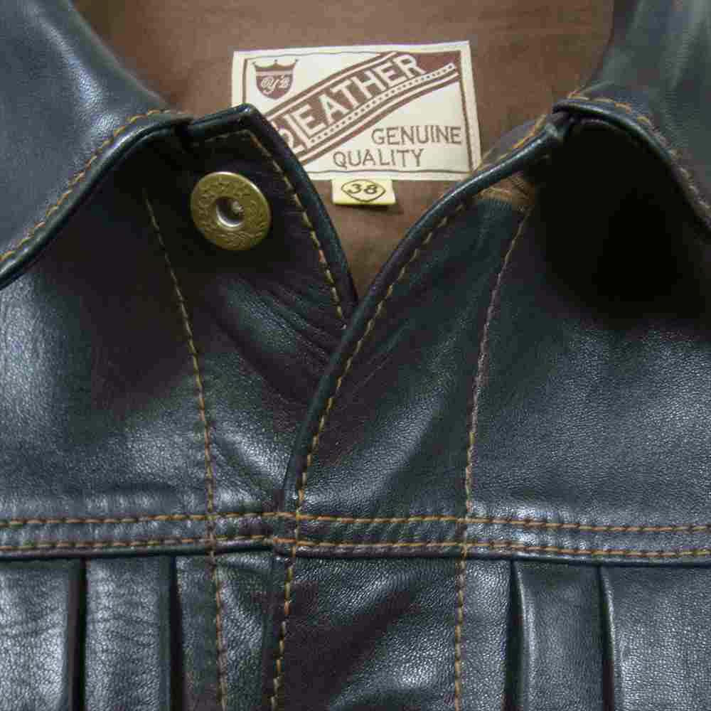 ワイツーレザー INDIGO HORSE 1st Type インディゴ ファースト ホースハイド Gジャン ブラック系 38【中古】