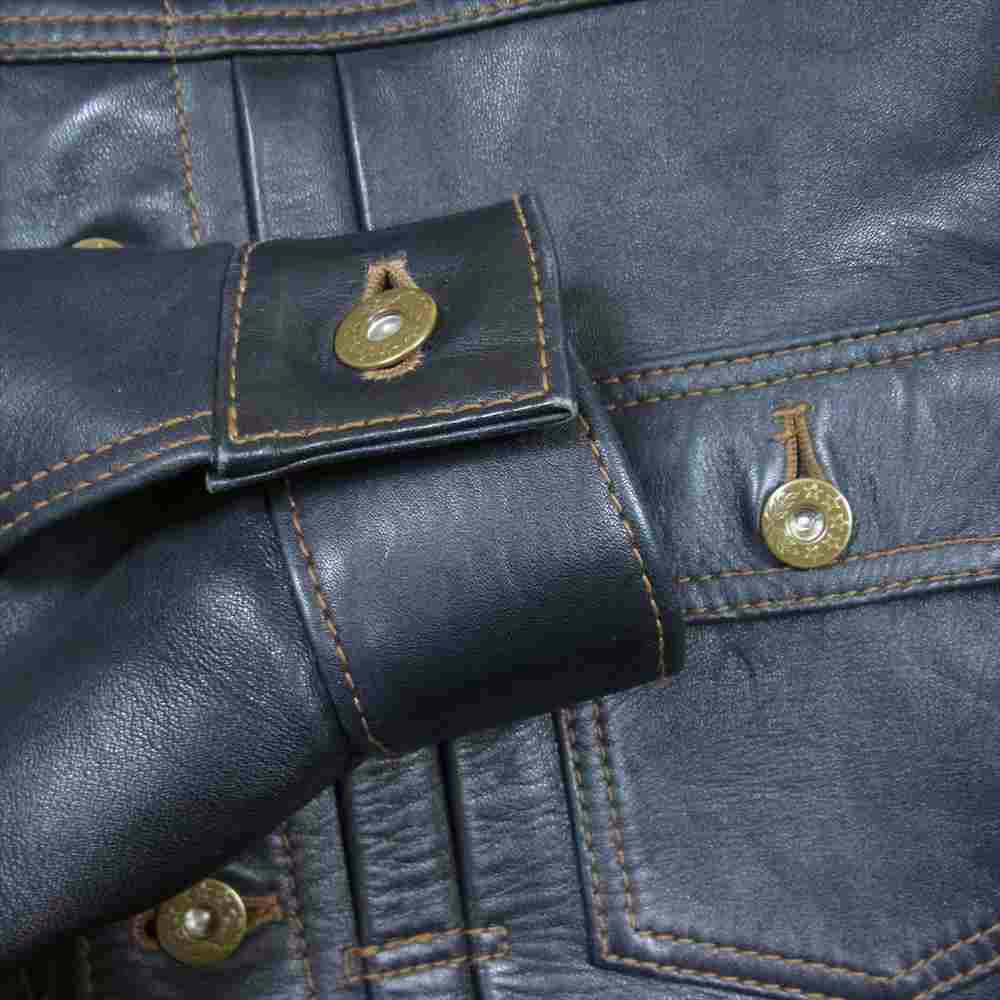 ワイツーレザー INDIGO HORSE 1st Type インディゴ ファースト ホースハイド Gジャン ブラック系 38【中古】