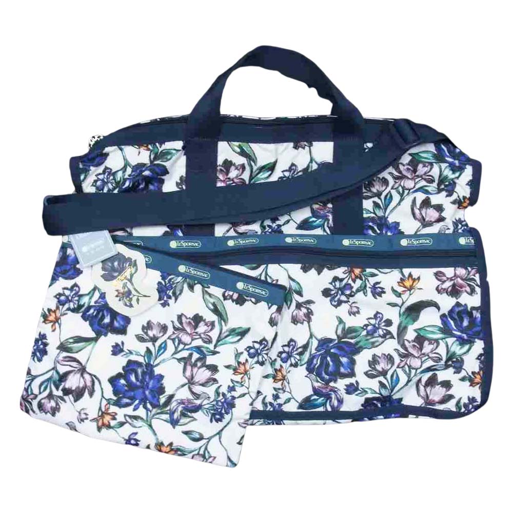 レスポートサック × 大草直子 フラワー ボストンバッグ ホワイト系【新古品】【未使用】【中古】