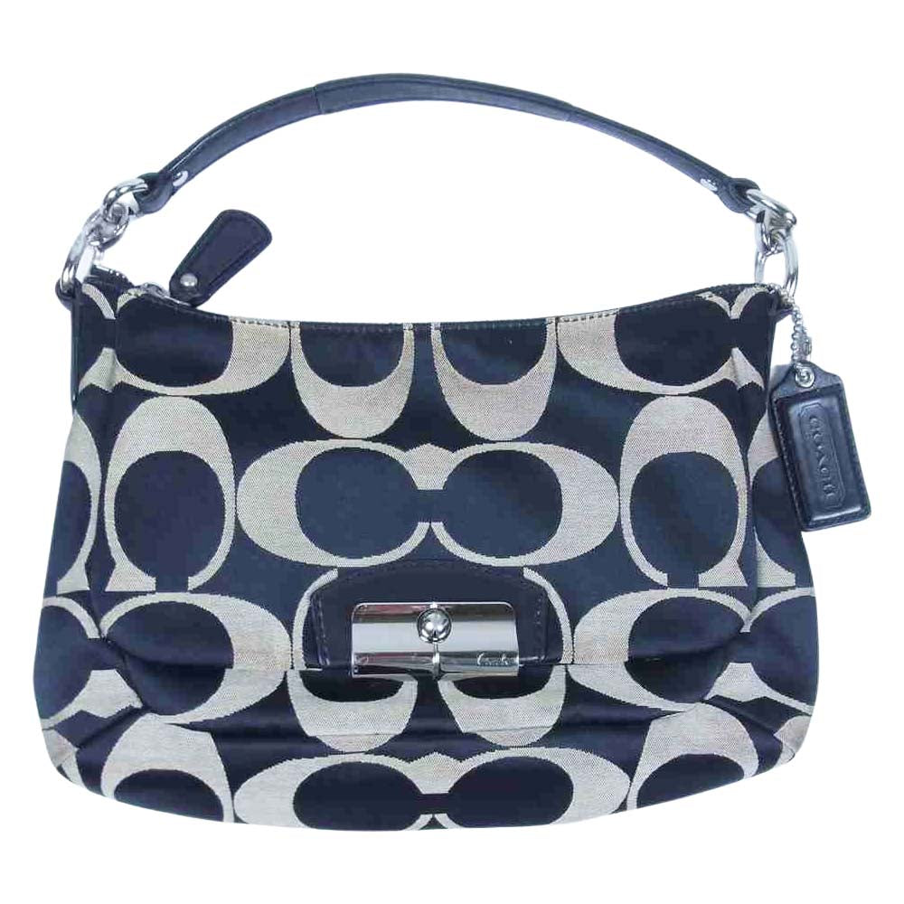 COACH コーチ F22302 クリスティン サテンキャンバス ジャガード 2WAY ショルダーバッグ ブラック系【中古】