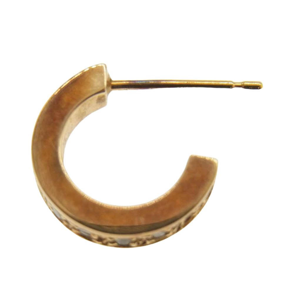 GARNI ガルニ K14 石入り フープ ピアス ゴールド系【中古】