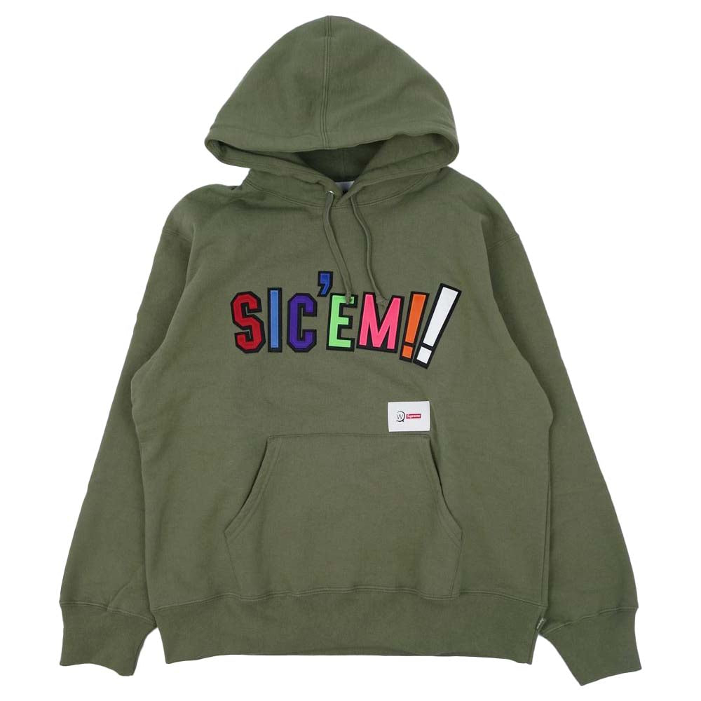 Supreme シュプリーム 21AW WTAPS Sic'em! Hooded Sweatshirt ダブルタップス フーデッド スウェットシャツ プルオーバー パーカー カーキ系 M【新古品】【未使用】【中古】