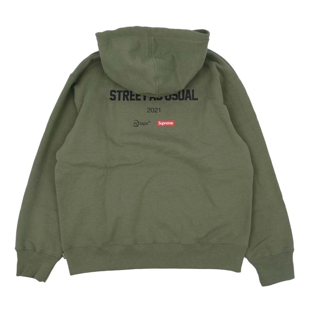 Supreme シュプリーム 21AW WTAPS Sic'em! Hooded Sweatshirt ダブルタップス フーデッド スウェットシャツ プルオーバー パーカー カーキ系 M【新古品】【未使用】【中古】