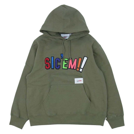 Supreme シュプリーム 21AW WTAPS Sic'em! Hooded Sweatshirt ダブルタップス フーデッド スウェットシャツ プルオーバー パーカー カーキ系 M【新古品】【未使用】【中古】