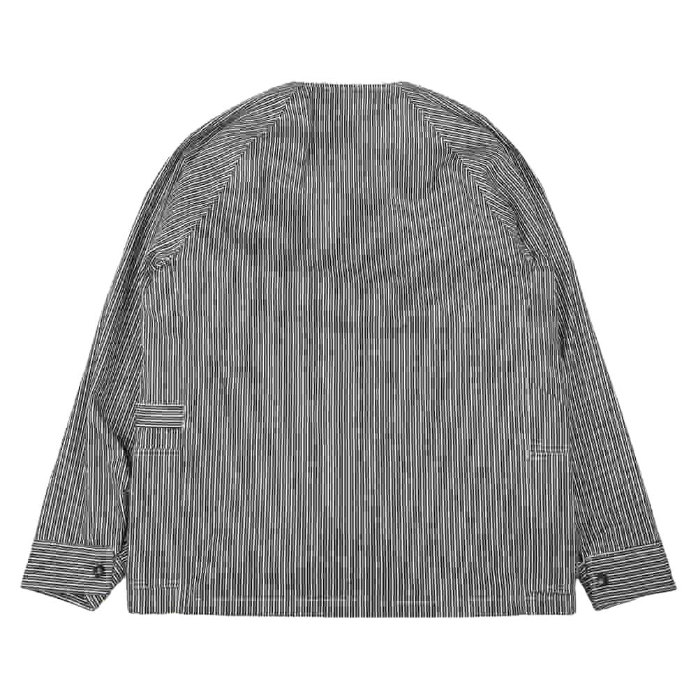 SASAFRAS ササフラス SF-201678 Gardenia EZ Jacket ガーデニア ヒッコリー イージー ノーカラー ジャケット ネイビー系 L【新古品】【未使用】【中古】