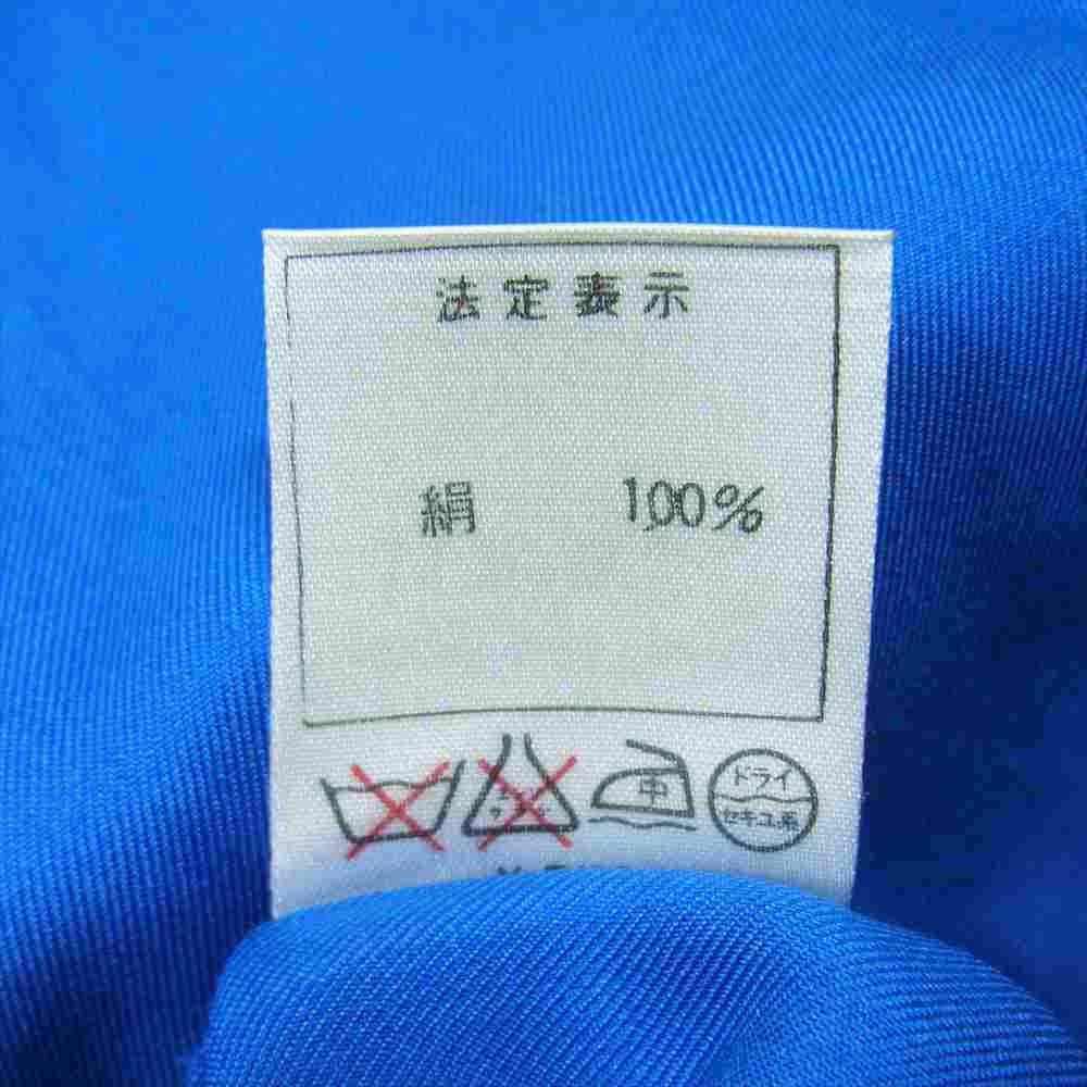 Christian Dior クリスチャンディオール シルク100% ギャザーカラー 比翼 シャツ ブラウス ブルー系 M【中古】