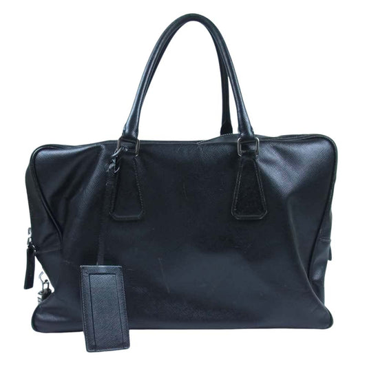 PRADA プラダ サフィアーノ ブリーフケース バッグ ブラック系【中古】