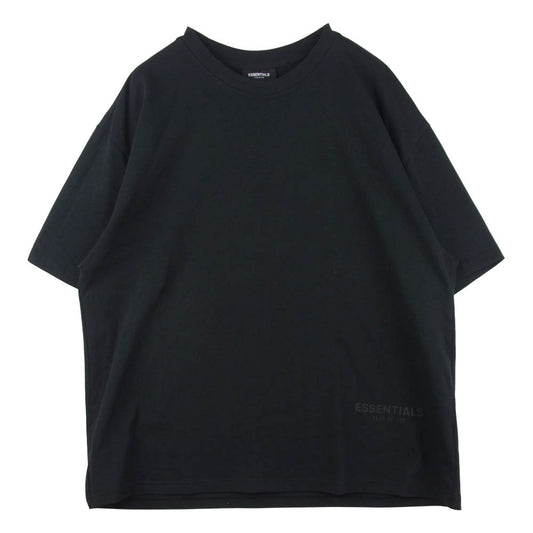 FEAR OF GOD フィアオブゴッド ESSENTIALS LOGO PRINT T-SHIRT エッセンシャルズ バックロゴ リフレクター プリント 半袖 Tシャツ ブラック系 L【中古】