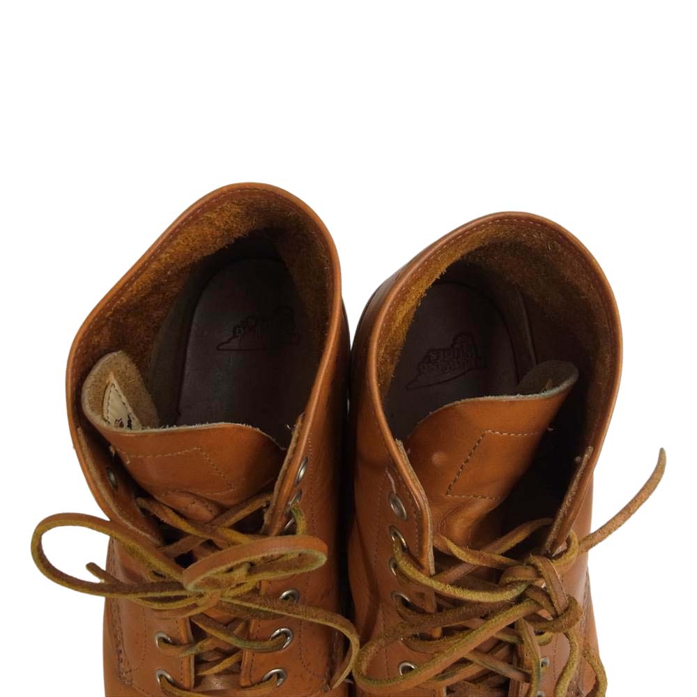 RED WING レッドウィング 9871 復刻 犬タグ 6inch CLASSIC ROUND TOE クラシック ワーク ラウンドトゥ ゴールドラセット セコイア ブーツ ブラウン系 US 9.5【中古】