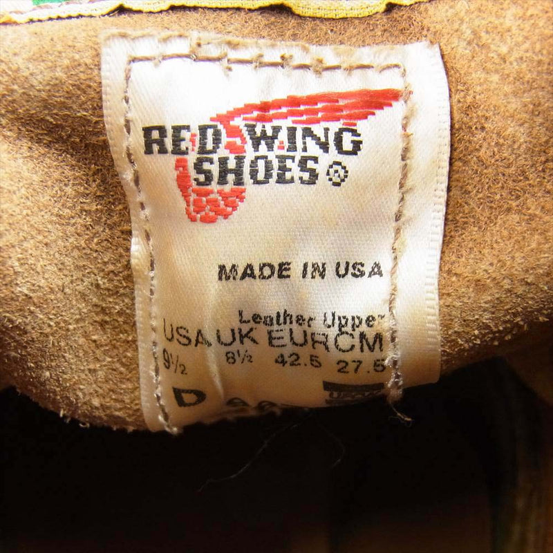 RED WING レッドウィング 9871 復刻 犬タグ 6inch CLASSIC ROUND TOE クラシック ワーク ラウンドトゥ ゴールドラセット セコイア ブーツ ブラウン系 US 9.5【中古】