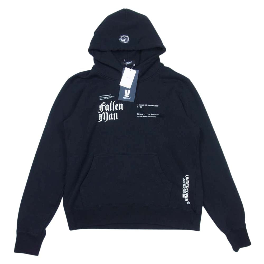 UNDERCOVER アンダーカバー 20AW UCZ4893-4 FALLEN MAN HOODIE グラフィック プリント プルオーバー パーカー フーディ ブラック系 4【中古】