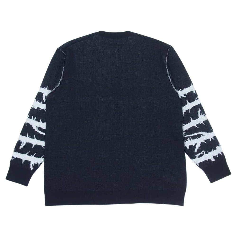 UNDERCOVER アンダーカバー 21AW UI2A4904 袖 イバラ ジャガード クルーネック ニット セーター ブラック系 3【美品】【中古】