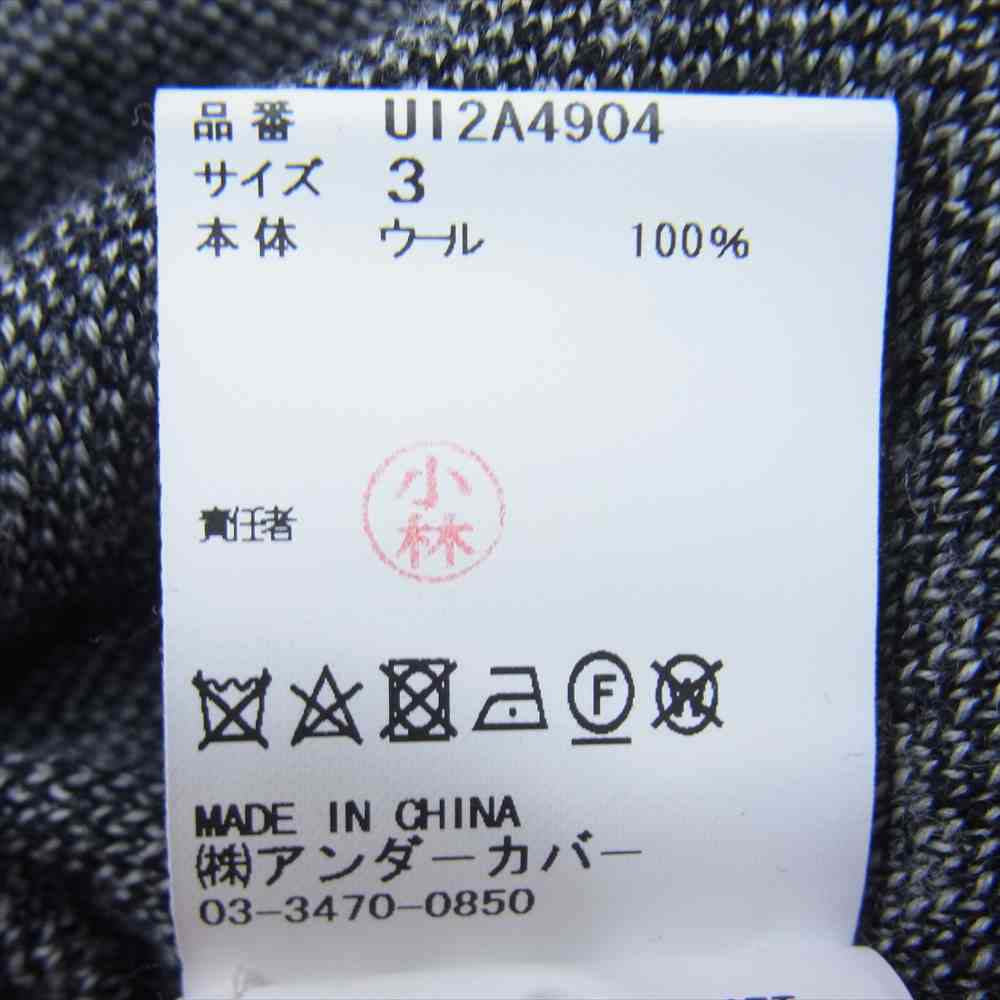 UNDERCOVER アンダーカバー 21AW UI2A4904 袖 イバラ ジャガード クルーネック ニット セーター ブラック系 3【美品】【中古】