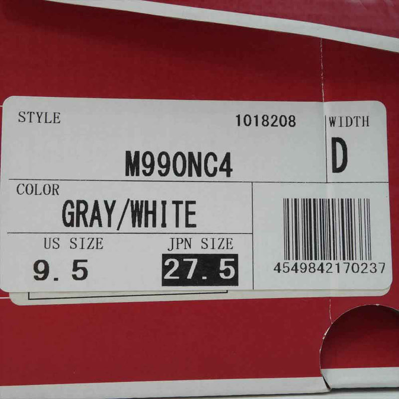 NEW BALANCE ニューバランス M990NC4 USA製 スエード ローカット スニーカー 27.5【美品】【中古】