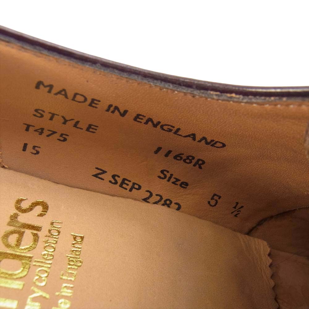 SANDERS サンダース 1168R MILITARY DERBY SHOE Burgundy コマンド バーガンディ ダービー シューズ 5 1/2【新古品】【未使用】【中古】